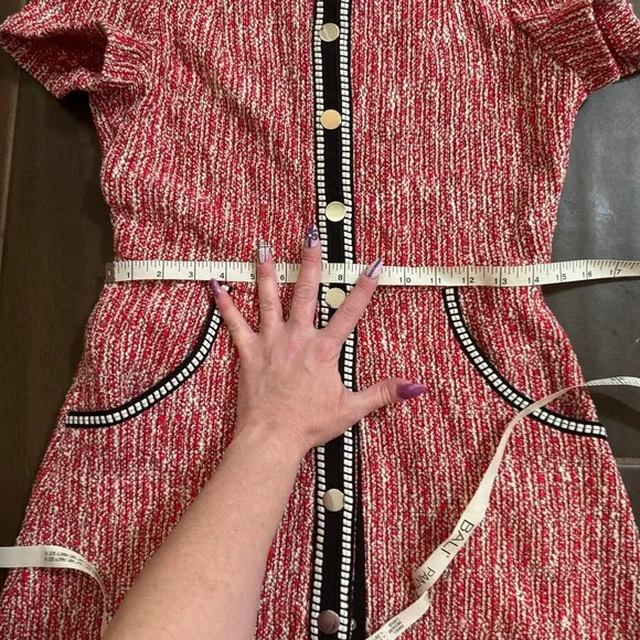 Maje Red and Black Mini Dress - Picture 8 of 14